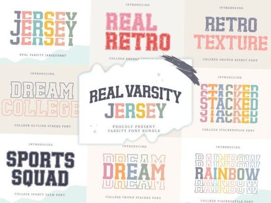 Real Varsity Jersey Bundle Font